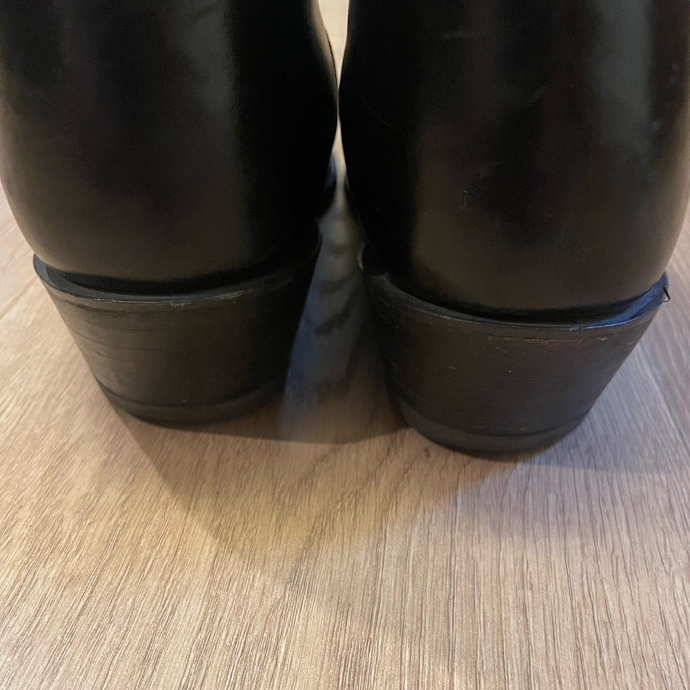 Justin Boots Black Leather Cowgirl Boots - Picture 5 of 9